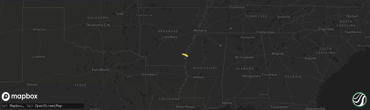 Hail map on October 9, 2015