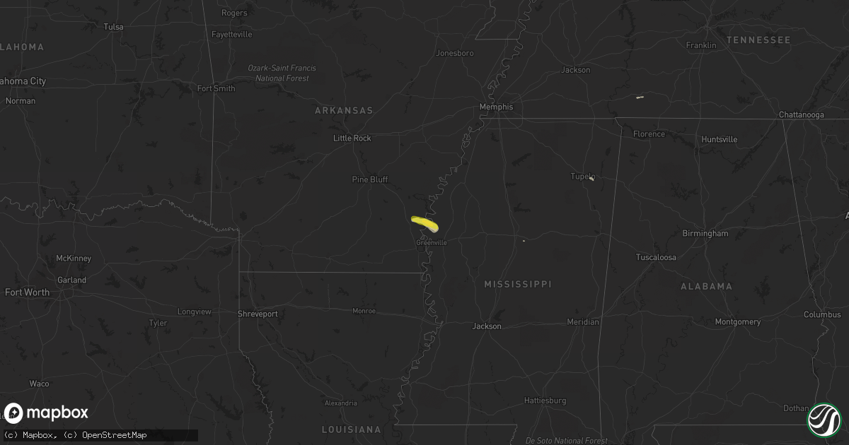 Hail map on October 9, 2015