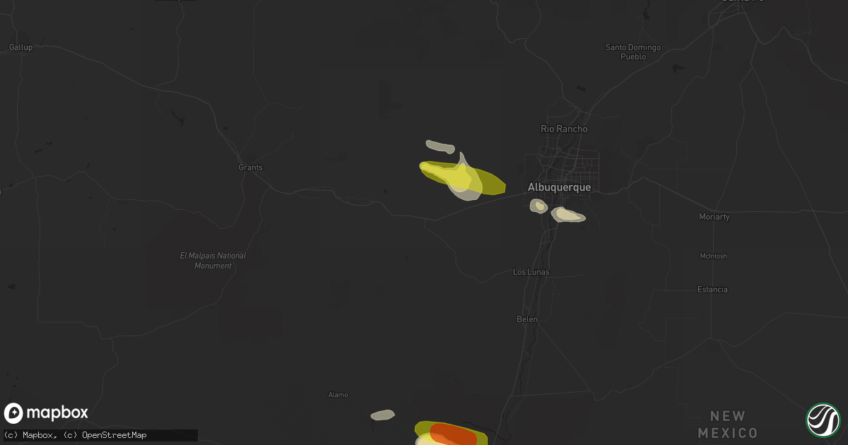 Hail map in Laguna, NM on October 9, 2016