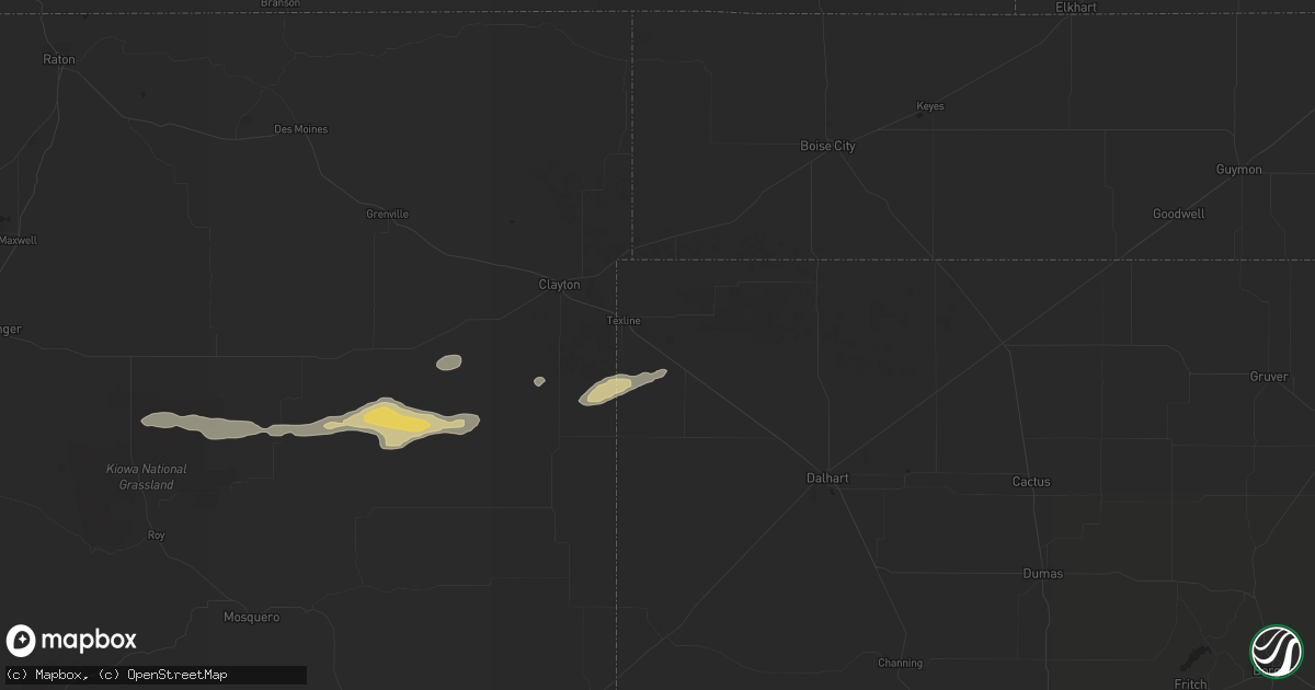 Hail map in Texline, TX on October 9, 2016
