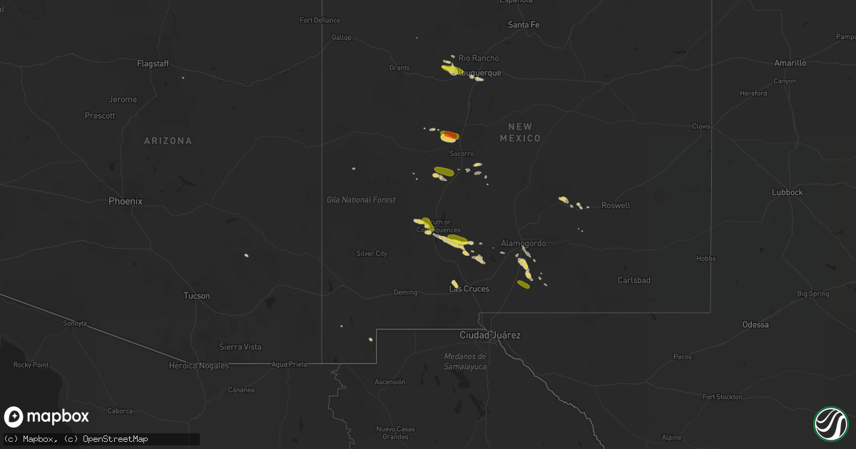 Hail map on October 9, 2016
