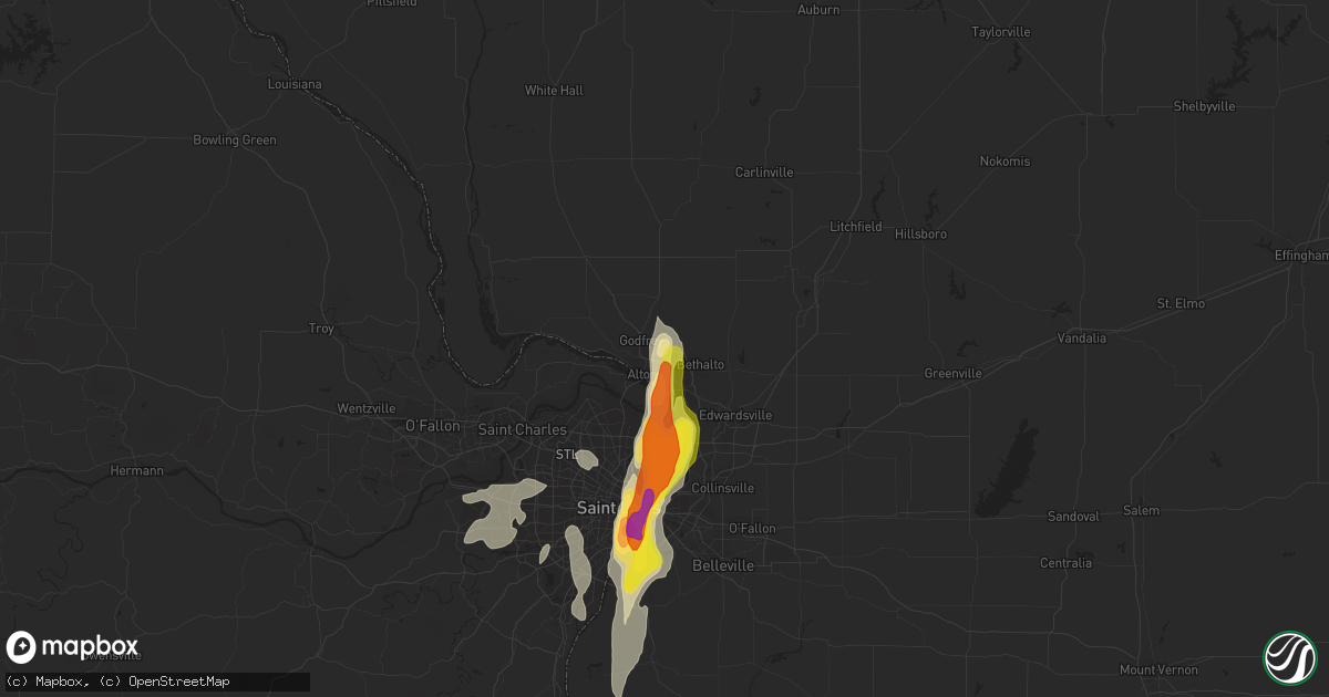 Hail map in Alton, IL on October 9, 2017