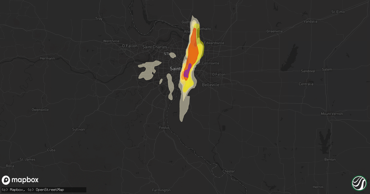 Hail map in Columbia, IL on October 9, 2017