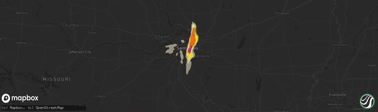 Hail map in East Carondelet, IL on October 9, 2017