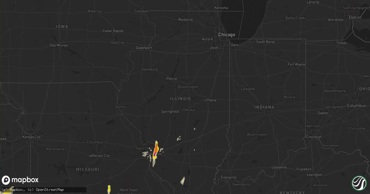 Hail map in Illinois on October 9, 2017