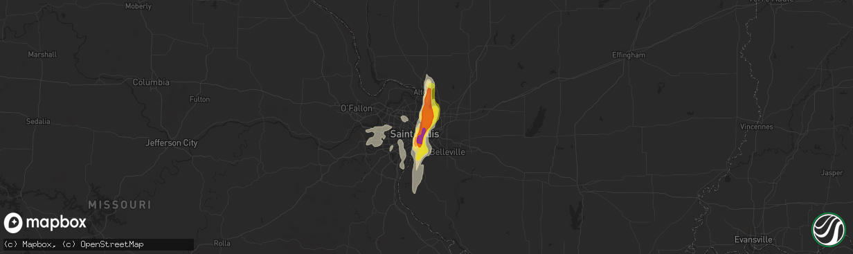 Hail map in Madison, IL on October 9, 2017