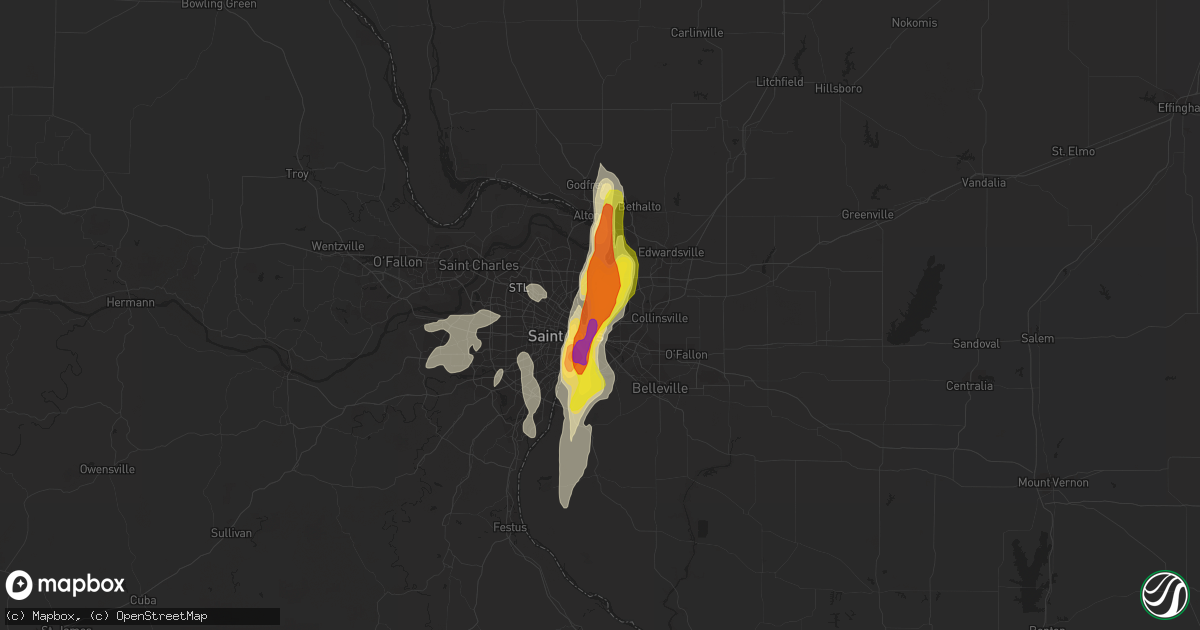 Hail map in Madison, IL on October 9, 2017