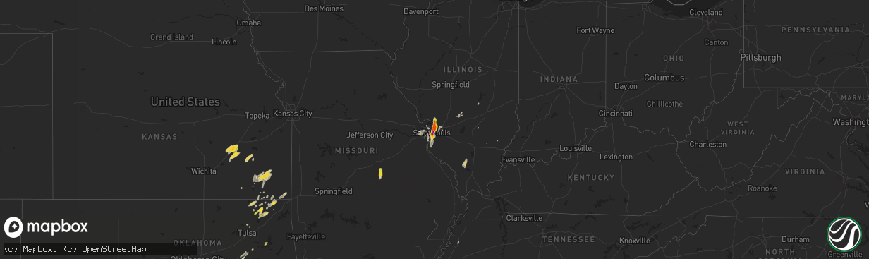 Hail map on October 9, 2017