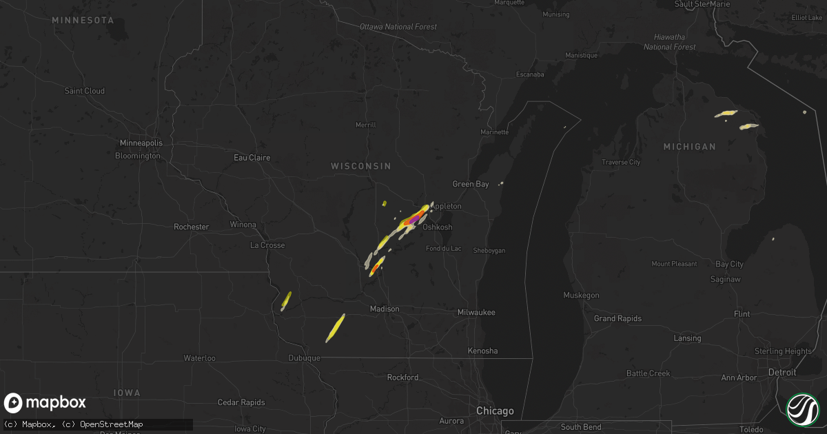 Hail map on October 9, 2018