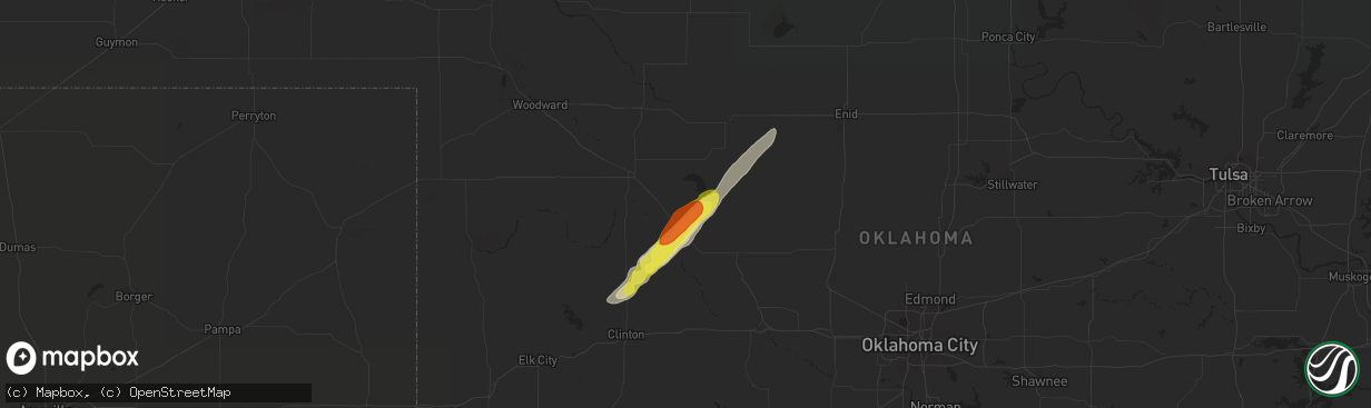 Hail map in Canton, OK on October 9, 2019