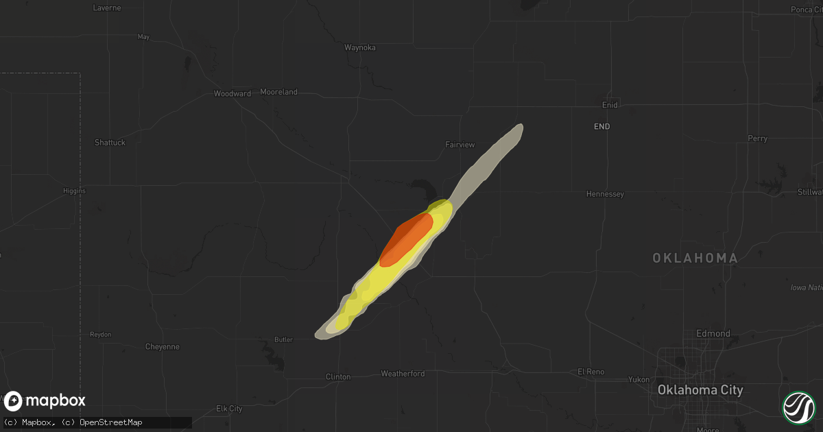 Hail map in Canton, OK on October 9, 2019