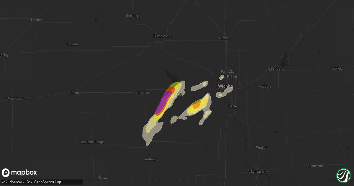 Hail map in Cheney, KS on October 9, 2019