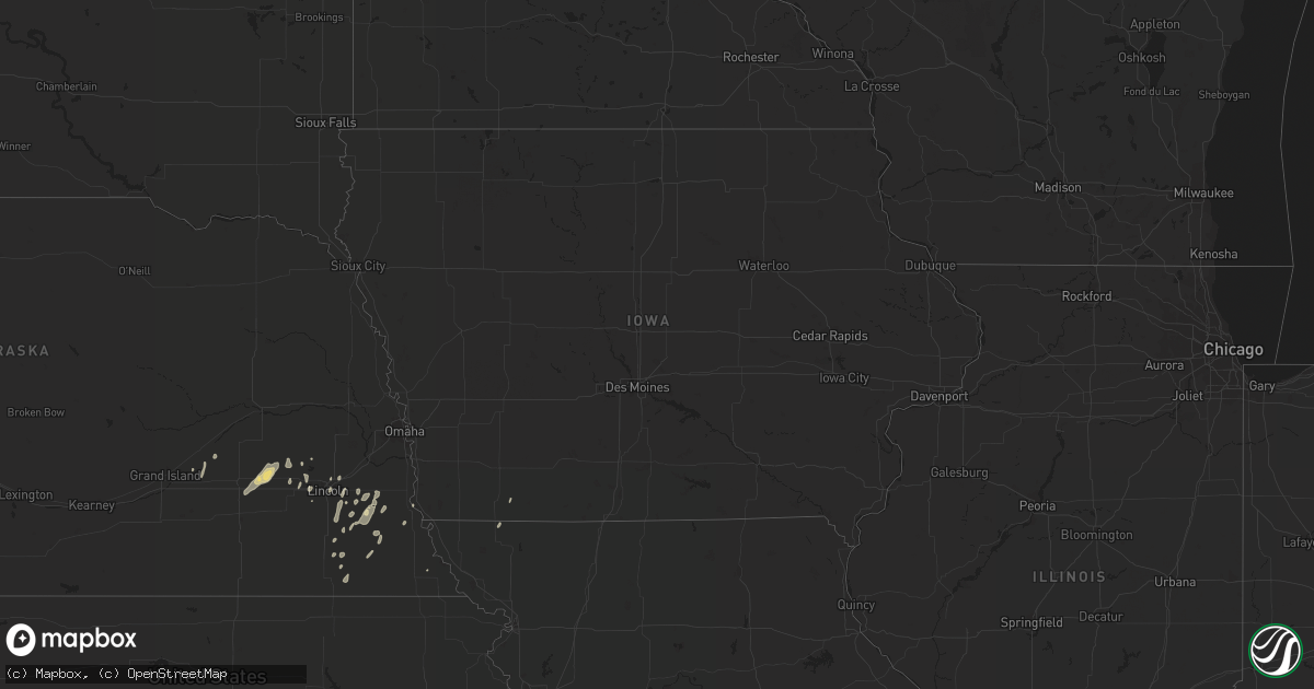 Hail map in Iowa on October 9, 2019