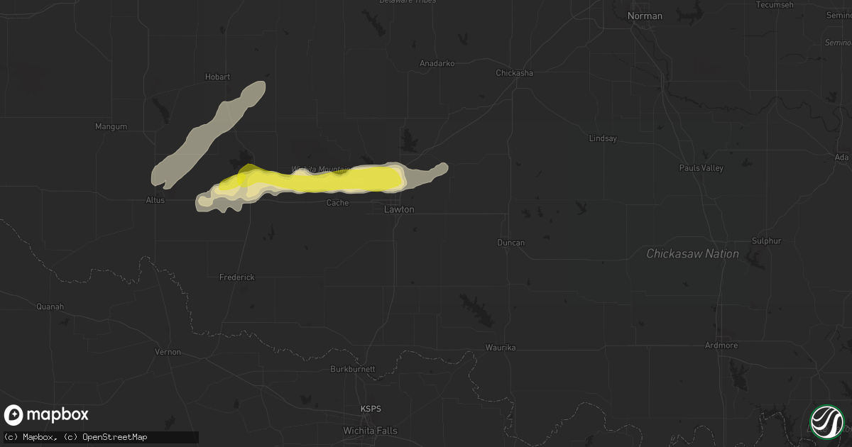 Hail map in Lawton, OK on October 9, 2019