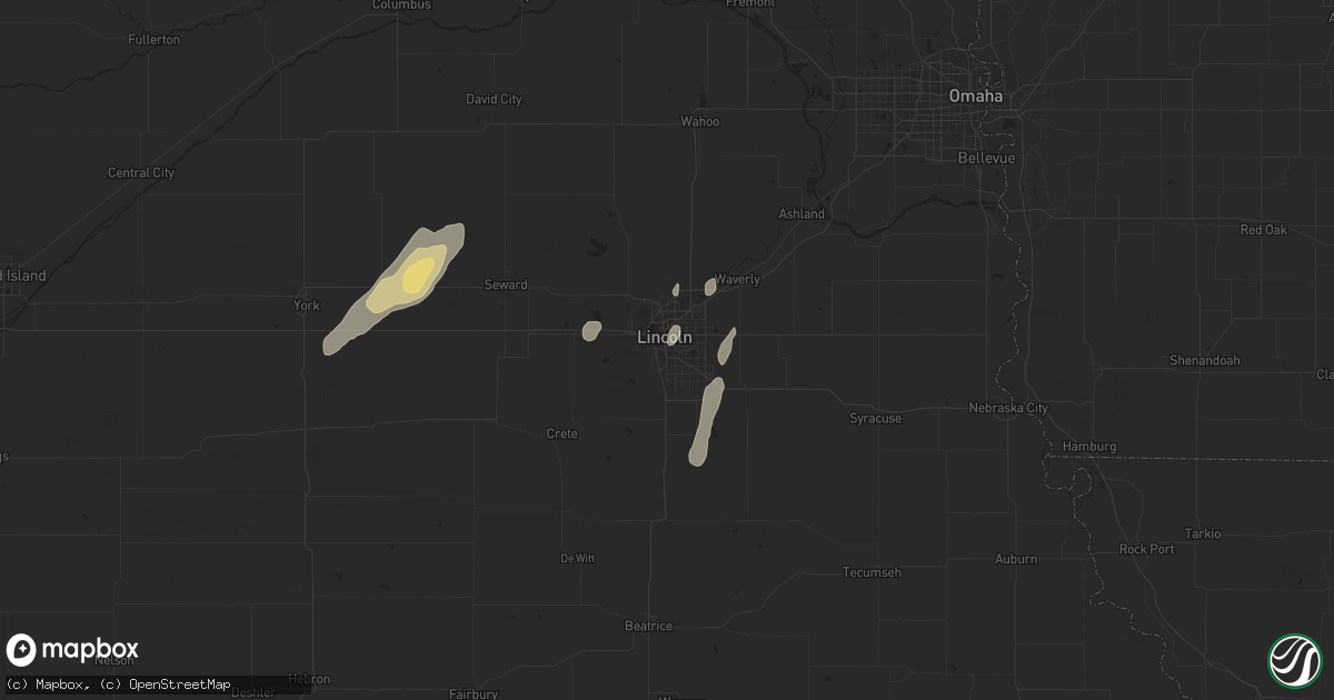 Hail map in Lincoln, NE on October 9, 2019