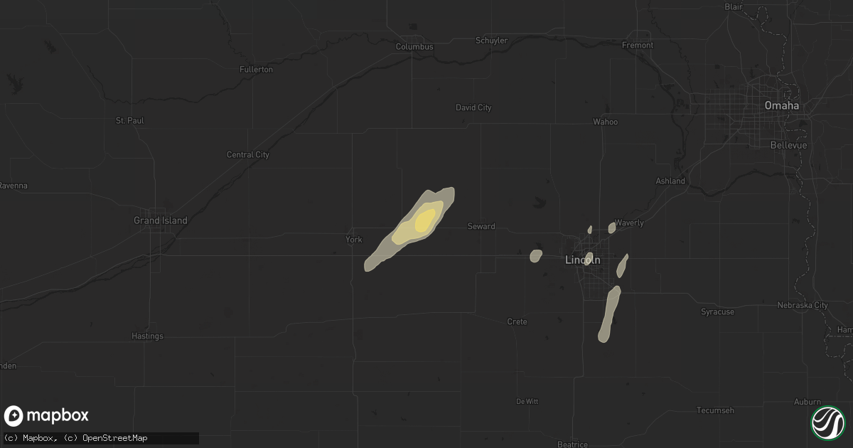 Hail map in Utica, NE on October 9, 2019
