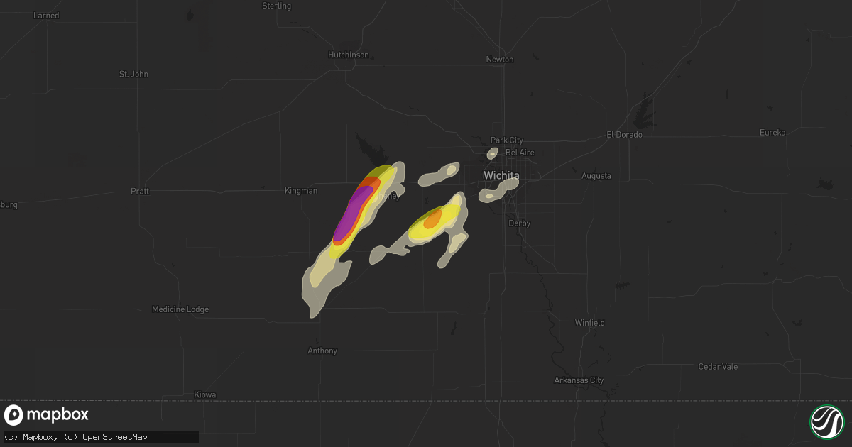 Hail map in Viola, KS on October 9, 2019