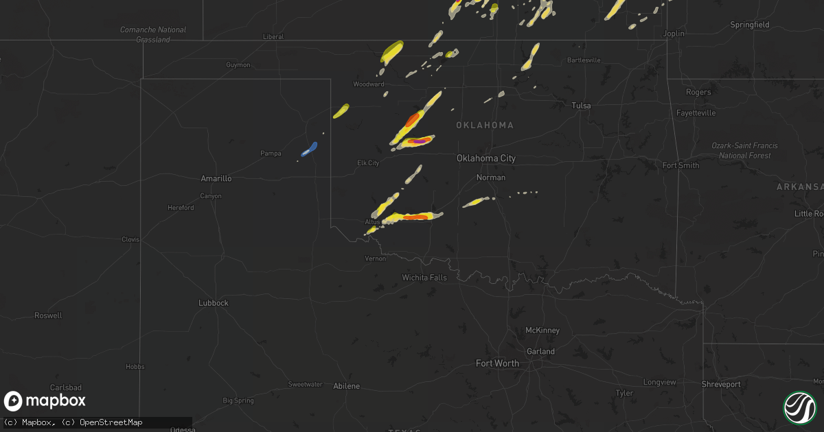 Hail map on October 9, 2019