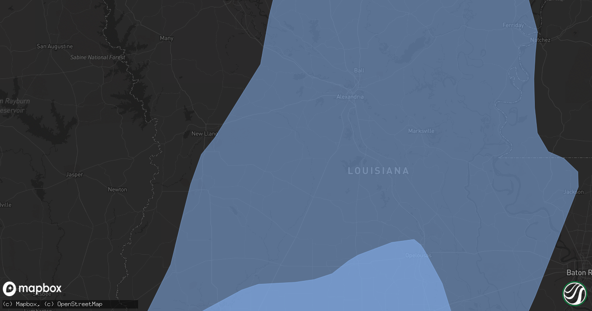 Hail map in Lafayette, LA on October 9, 2020