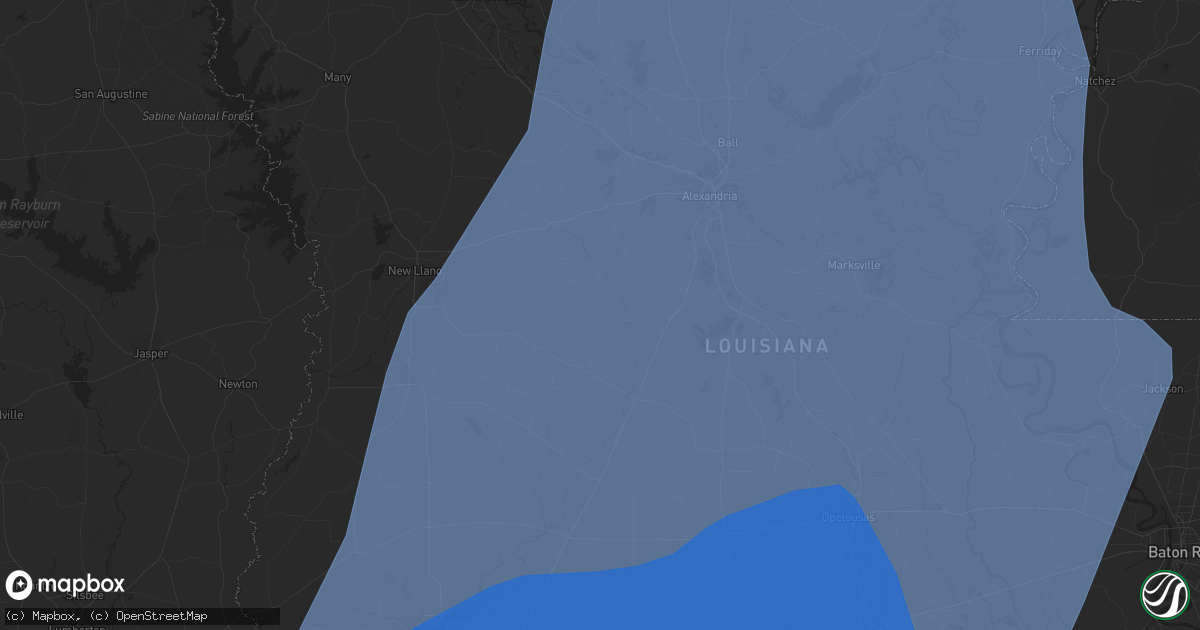 Hail map in Lake Charles, LA on October 9, 2020