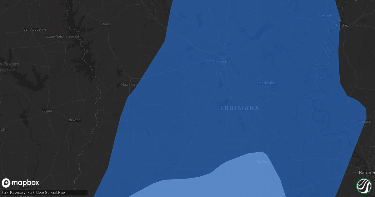 Hail map in Monroe, LA on October 9, 2020