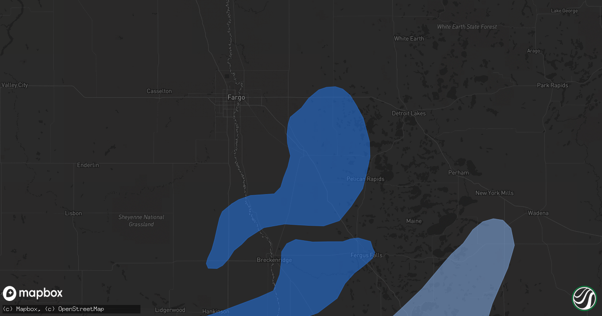 Hail map in Barnesville, MN on October 9, 2021