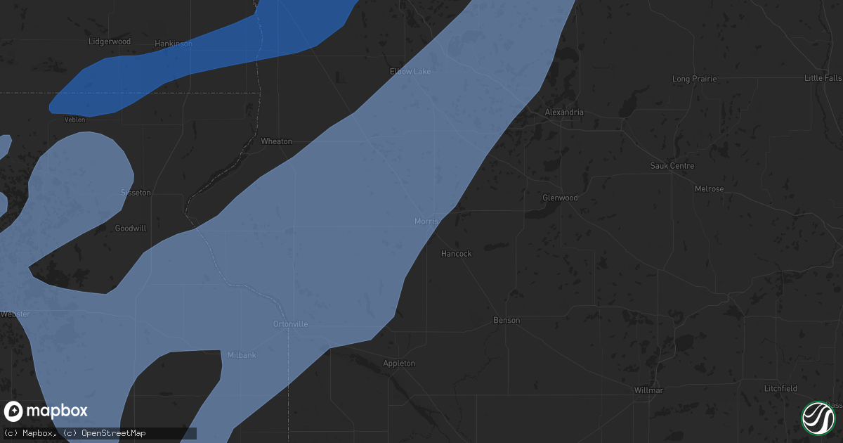 Hail map in Morris, MN on October 9, 2021