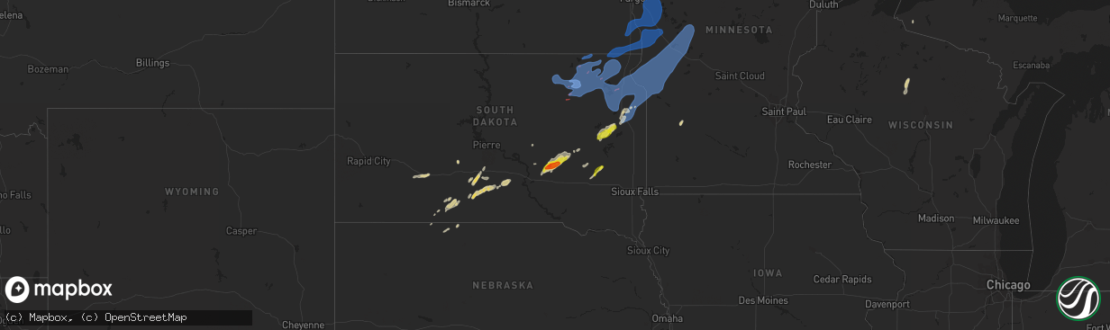 Hail map on October 9, 2021