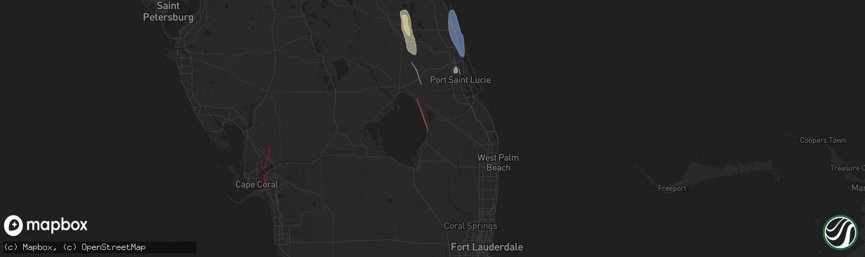 Hail map in Canal Point, FL on October 9, 2024