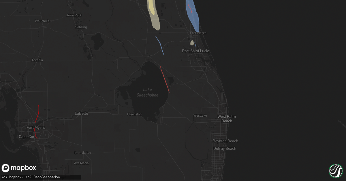 Hail map in Canal Point, FL on October 9, 2024
