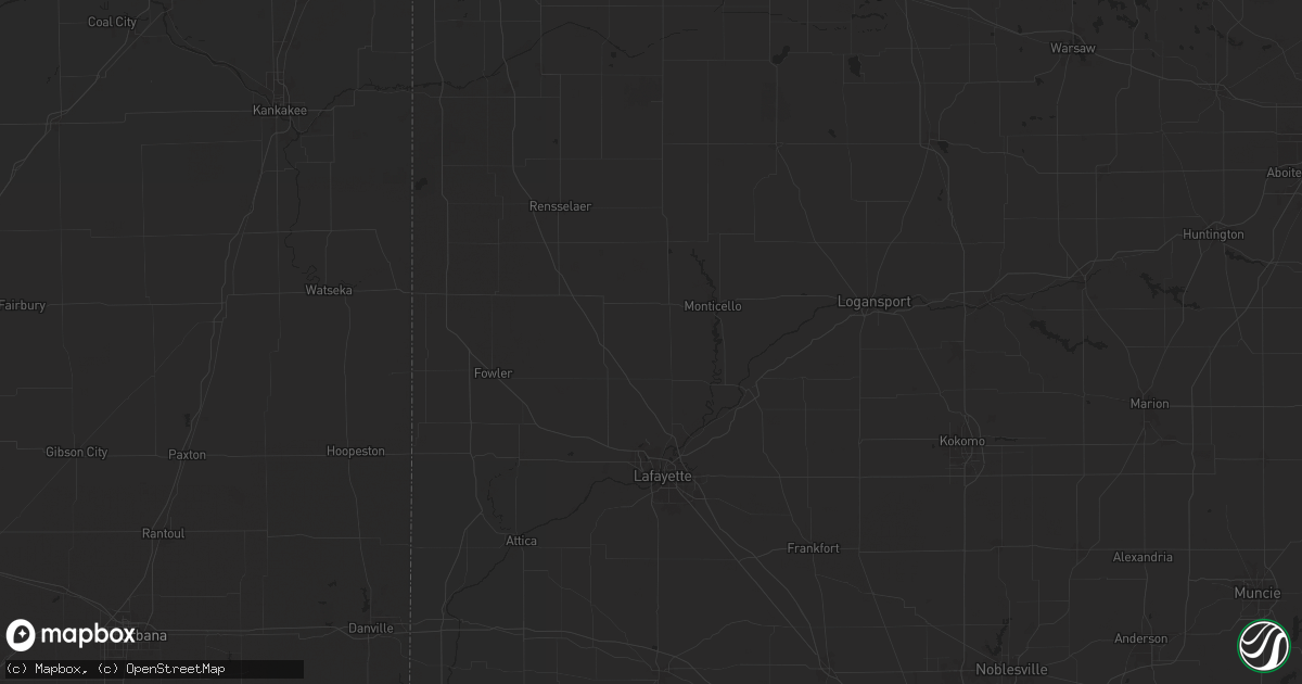 Hail map in Chalmers, IN on October 9, 2024