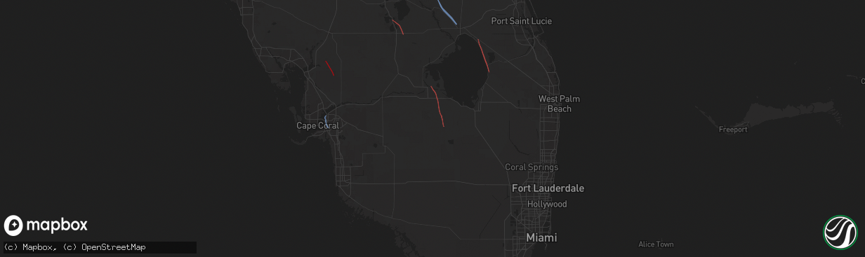 Hail map in Clewiston, FL on October 9, 2024