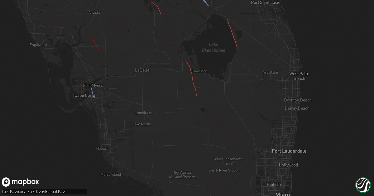 Hail map in Clewiston, FL on October 9, 2024