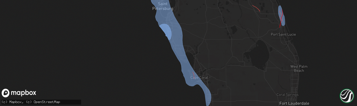 Hail map in Englewood, FL on October 9, 2024