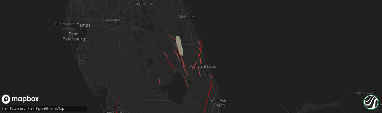 Hail map in Fort Pierce, FL on October 9, 2024