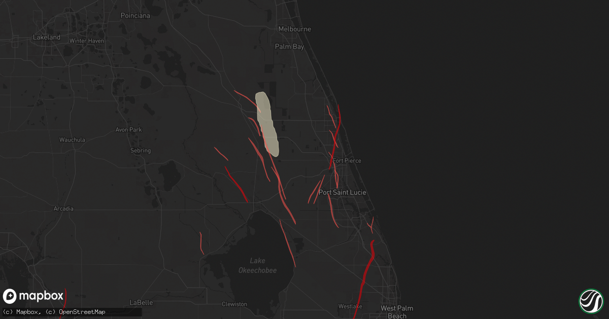 Hail map in Fort Pierce, FL on October 9, 2024