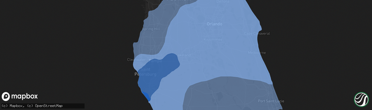 Hail map in Lakeland, FL on October 9, 2024