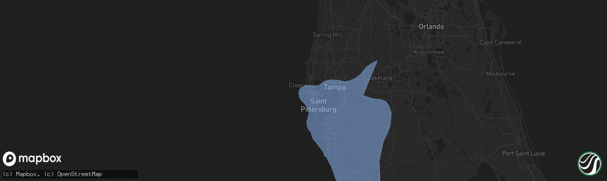 Hail map in Largo, FL on October 9, 2024