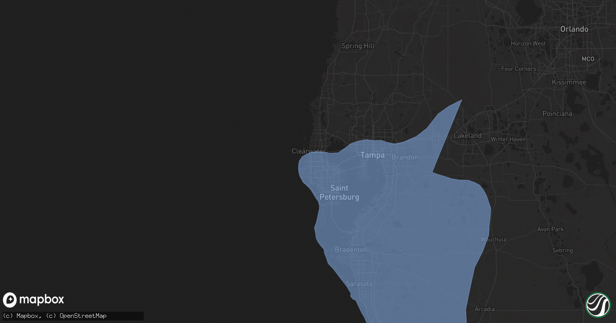 Hail map in Largo, FL on October 9, 2024