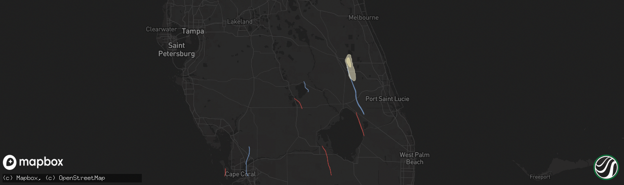 Hail map in Lorida, FL on October 9, 2024