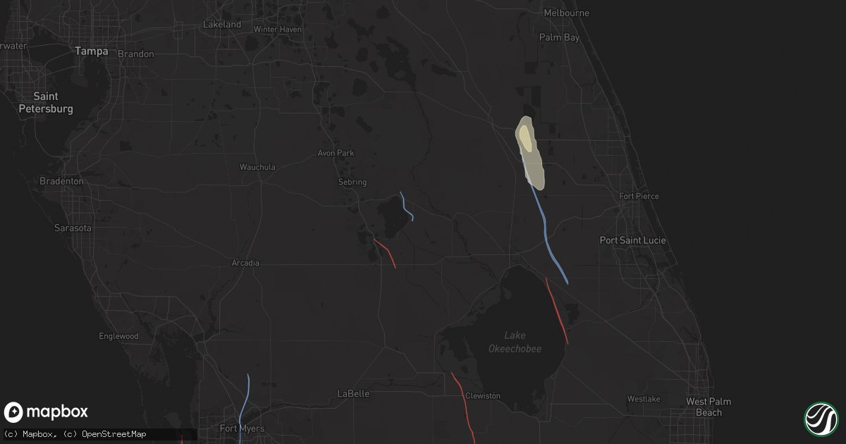 Hail map in Lorida, FL on October 9, 2024