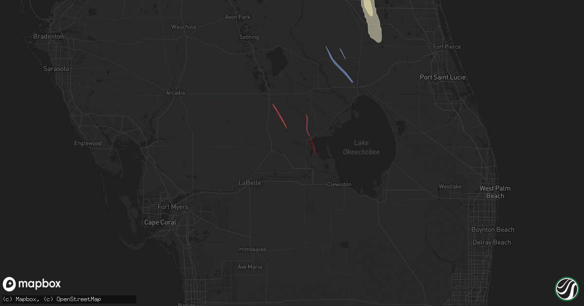 Hail map in Moore Haven, FL on October 9, 2024