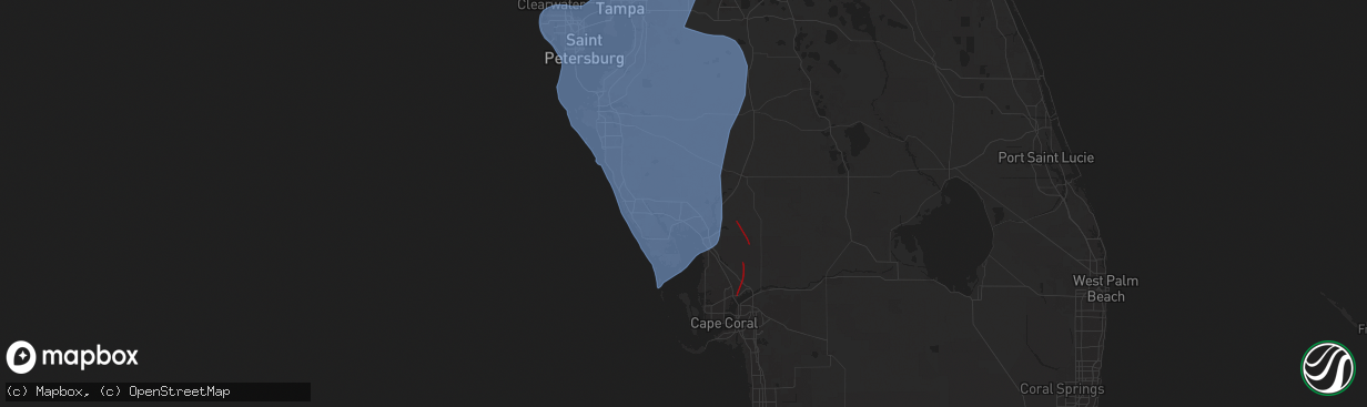 Hail map in North Port, FL on October 9, 2024