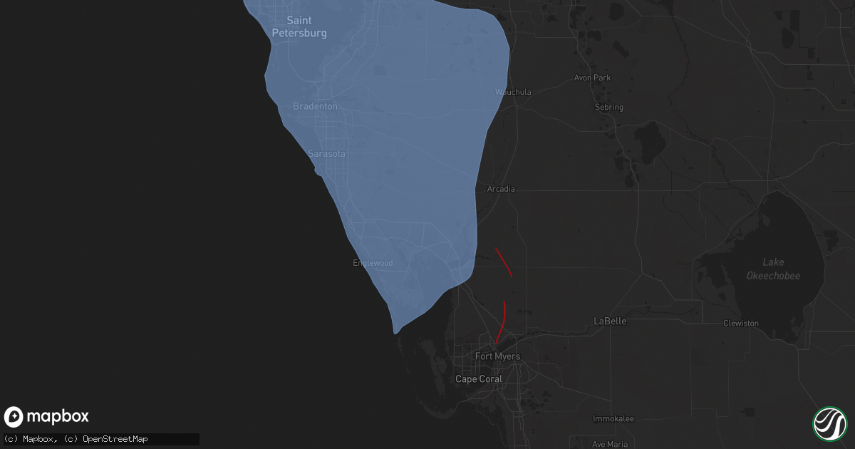 Hail map in North Port, FL on October 9, 2024