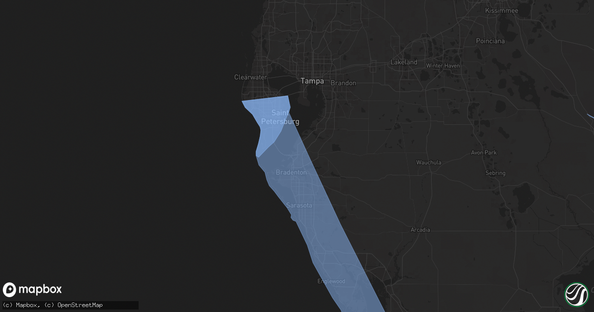 Hail map in Palmetto, FL on October 9, 2024