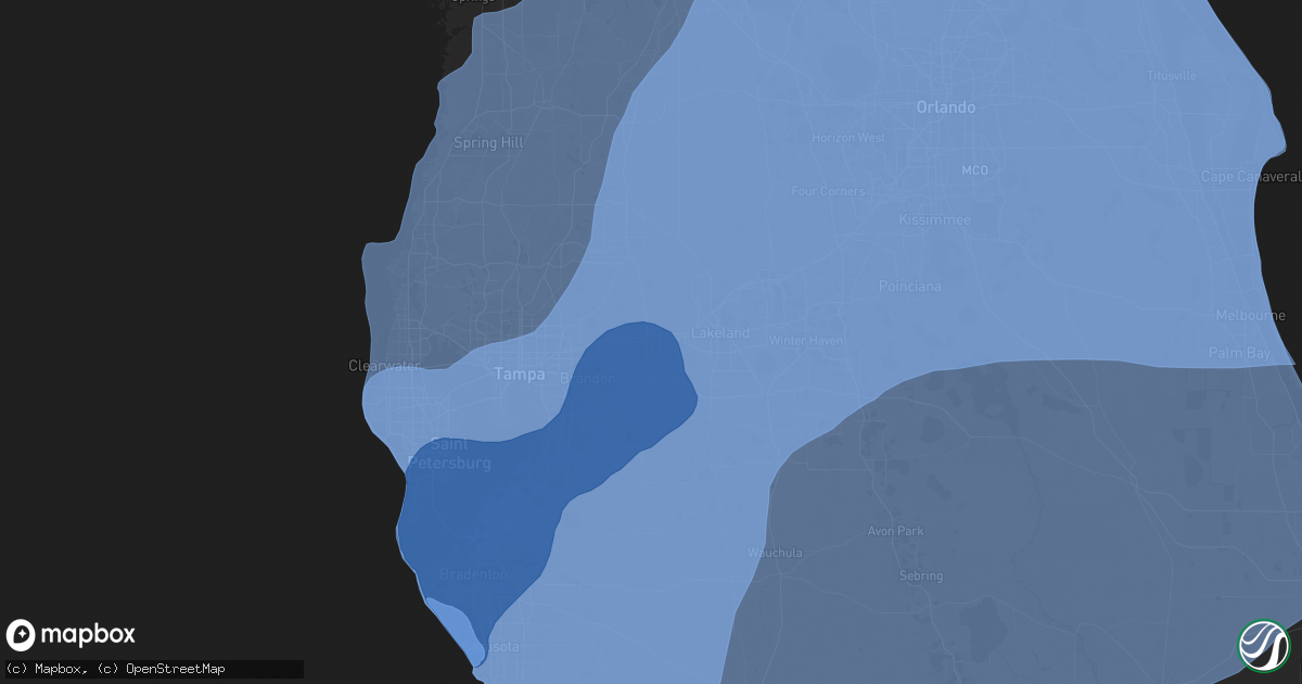 Hail map in Plant City, FL on October 9, 2024