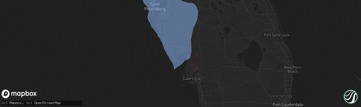 Hail map in Port Charlotte, FL on October 9, 2024