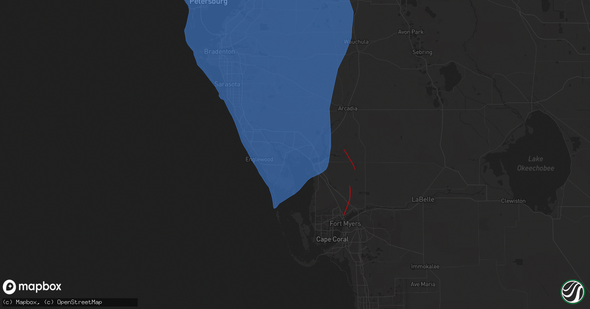 Hail map in Port Charlotte, FL on October 9, 2024