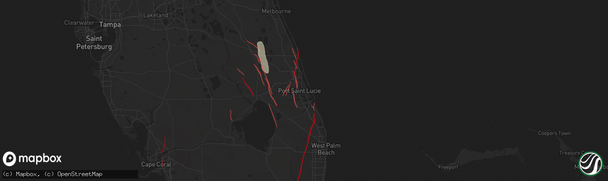 Hail map in Port Saint Lucie, FL on October 9, 2024