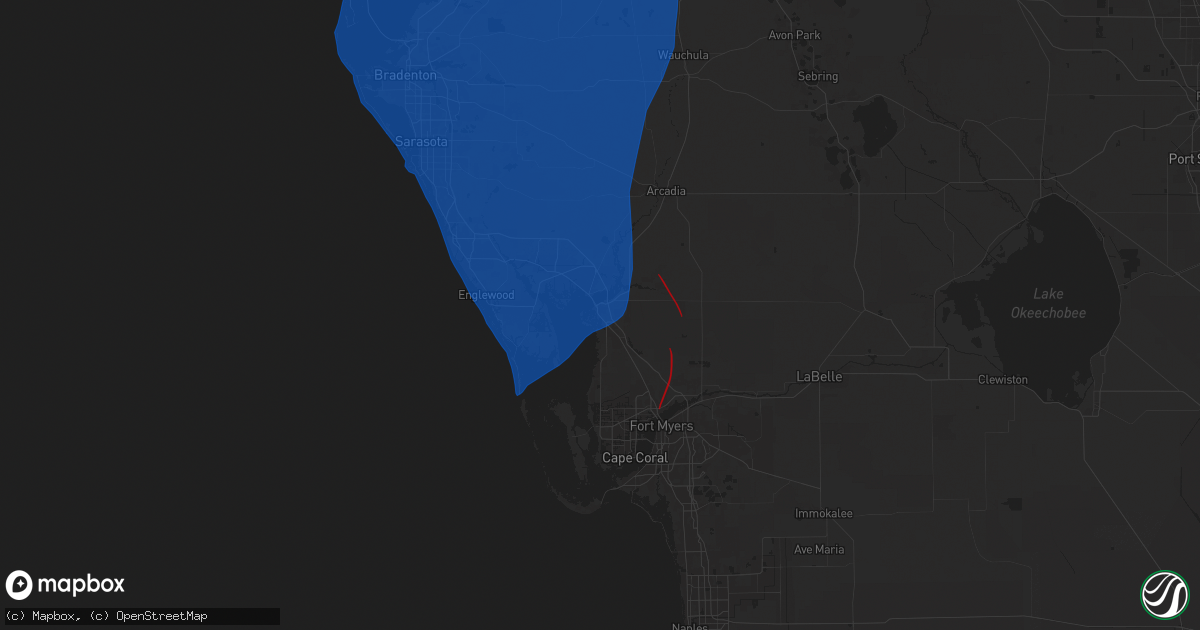 Hail map in Punta Gorda, FL on October 9, 2024